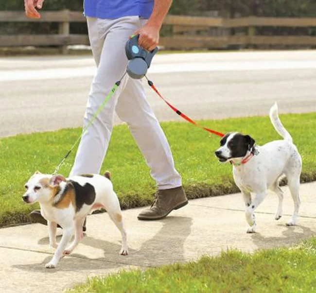 Correa Extensible Para 2 Perros  Hasta 3m  Y 10 Kg