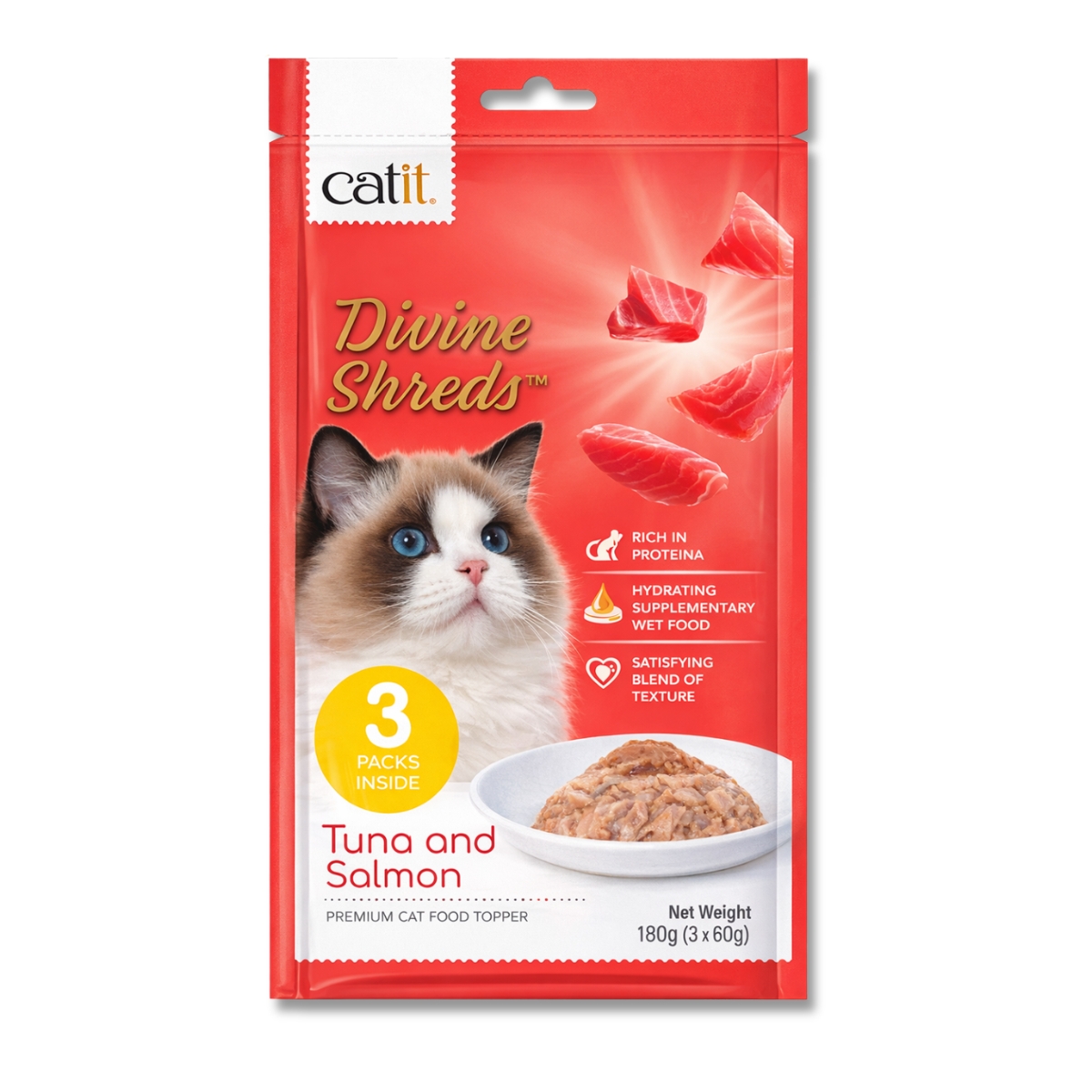 Catit Divine Shreds Atun Y Salmon 180gr