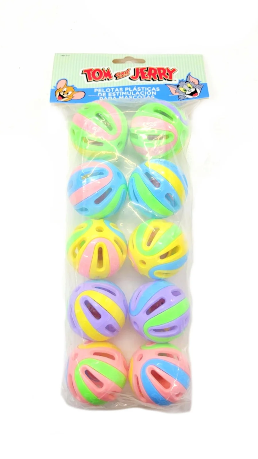 Pelota Multicolor P/mascotas C/cascabel X 10 U