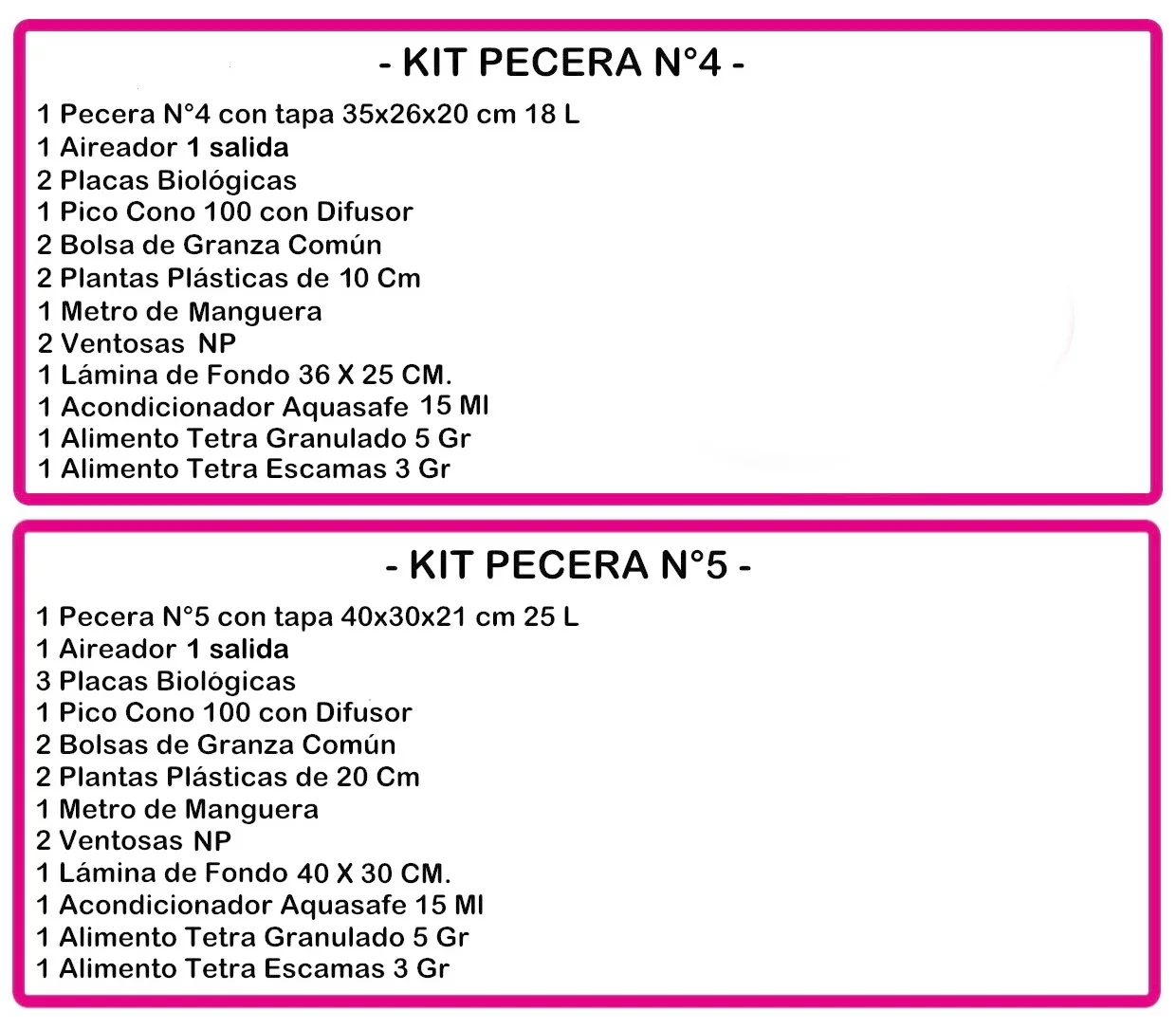 Kit Pecera Número 5