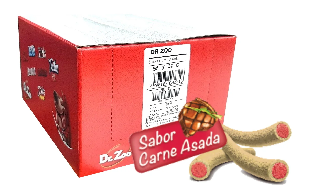 Sticks Carne Asada Caja 50 U X 30 Gr.